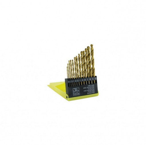 Burghiu metal HSS titanat - Set 13 (1.5-6.5 mm)