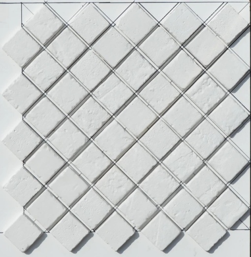 Caramida decorativa mozaic, White, 60x60 mm