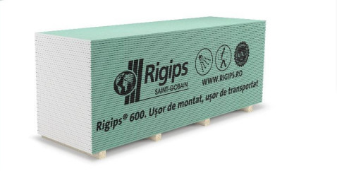 Placa mini gips-carton tip H2 Rigips RBI 12.5 mm (600x2000mm)