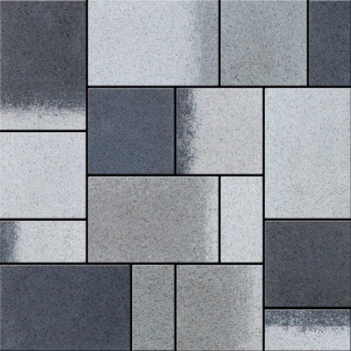 Rettango combi - pavaj colormix din beton aparent, alb polar