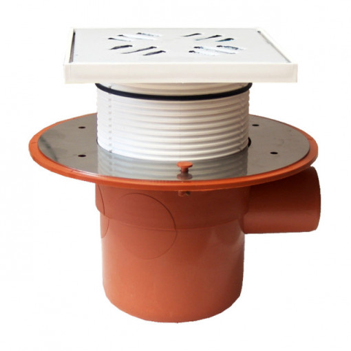 Sifon patrat pentru pardoseala, cu inaltator izolabil SL STY-501/3-2