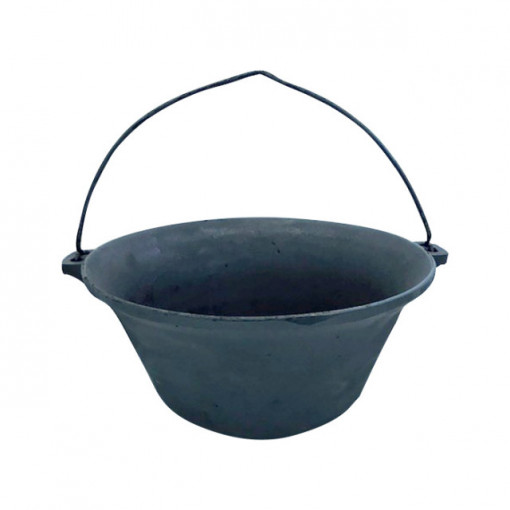 Ceaun din fonta cu fund plat, 15 litri