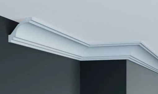 Cornisa decorativa Manavi P807 din poliuretan 6.8x7.3x200 cm