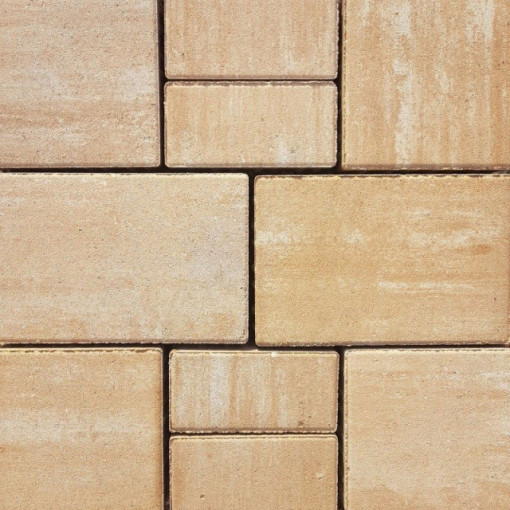 Rettango combi - pavaj colormix din beton aparent, bej nuantat