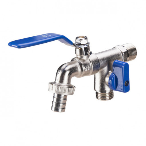Robinet dublu, 3 cai, 1/2-1/2-3/4 inch
