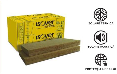 Vata Bazaltica ISOVER PLU 100 - pachet 2,40 mp, 40 kg/mc