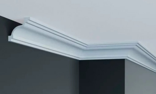 Cornisa decorativa Manavi P808 din poliuretan 6.8x6.8x200 cm