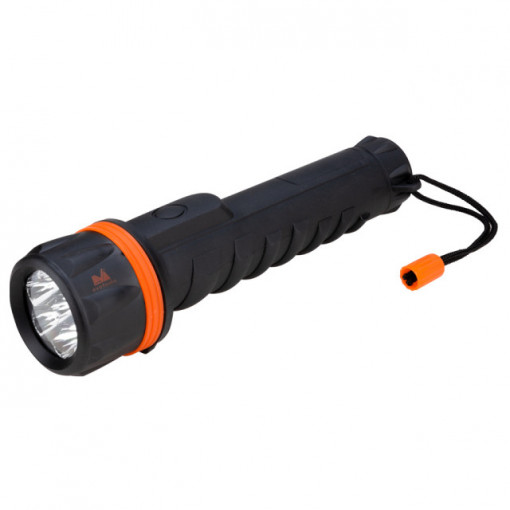 Lanterna LED cu protectie de cauciuc, baterie R20