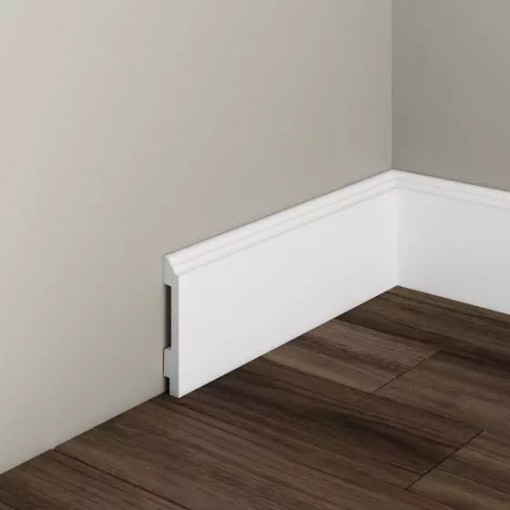 Plinta de podea decorativa Manavi S18 din polimer rigid 9.5x1.4x200 cm