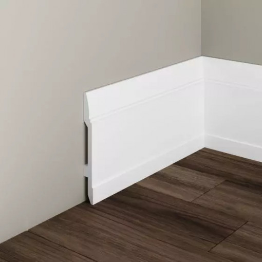 Plinta de podea decorativa Manavi S24 din polimer rigid 14.8x1.4x200 cm