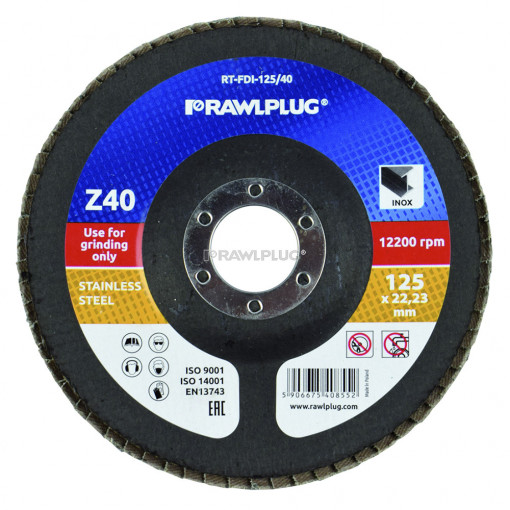 RawlPlug RT-FDI - disc casetat pentru slefuirea otelului