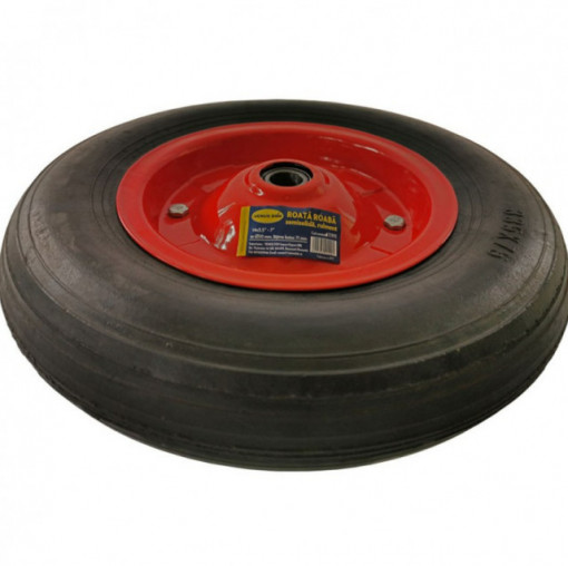 Roata roaba 14" x 3.5 - 7, ax D20 x 71 mm, semisolida, rulment