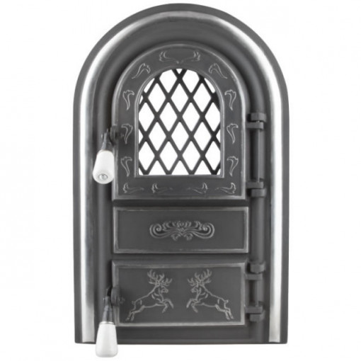 Usa Soba cu Geam Cerbi si Ornamente Argintii 345 x 555 mm