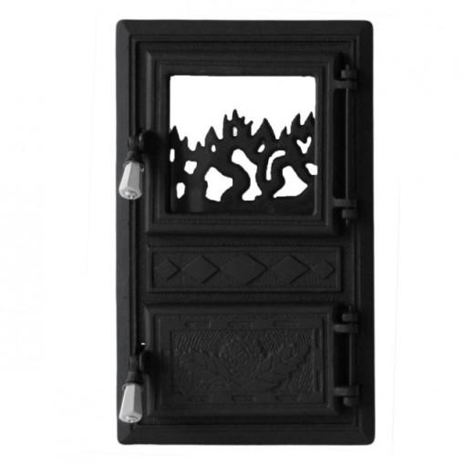Usa Soba Bujor G Black, cu placa de protectie