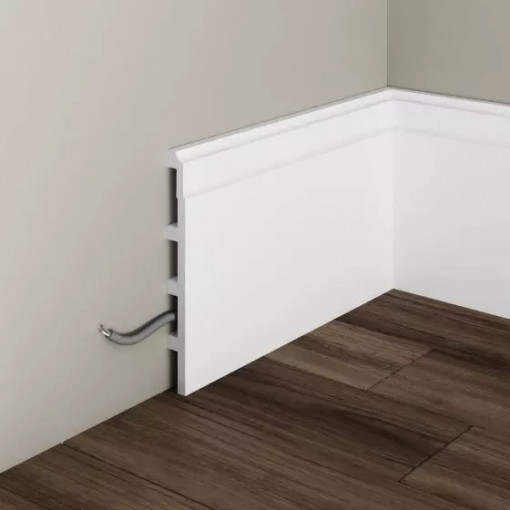 Plinta de podea decorativa Manavi S26 din polimer rigid 17.5x1.8x200 cm