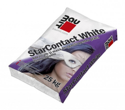 Baumit StarContact White - Adeziv Alb pentru Termosisteme de Polistiren sau Vata Bazaltica 25 kg