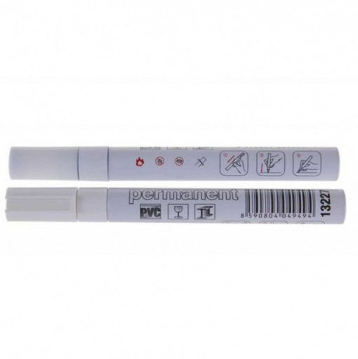 Marker permanent 2 mm, alb