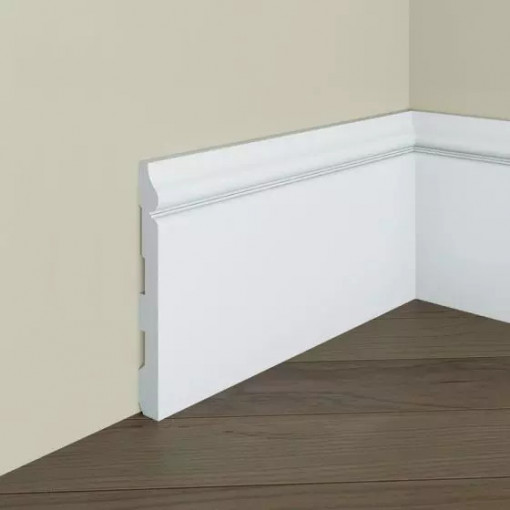Plinta de podea decorativa Manavi S15 din polimer rigid 13.8x1.7x200 cm