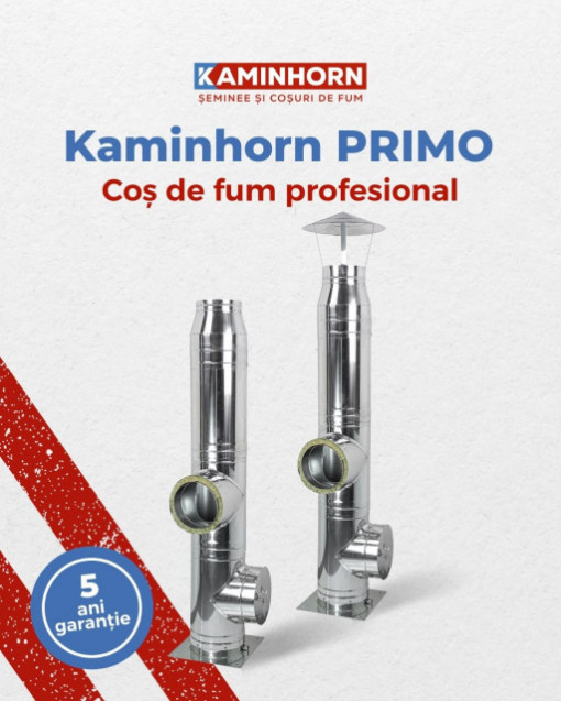 Sistem cos de fum profesional KaminHorn Primo Inox 45 grade, baza 0