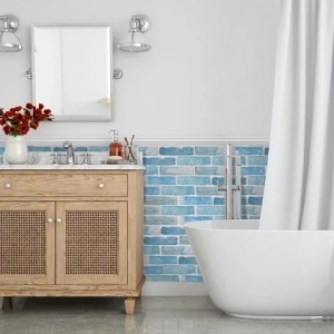 Caramida aparenta Old Brick Slim Tile, Azure, 210x60x9 mm