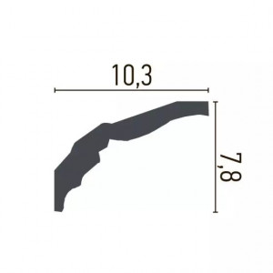 Cornisa decorativa Manavi C751F din poliuretan flexibil 7.8x10.3x200 cm