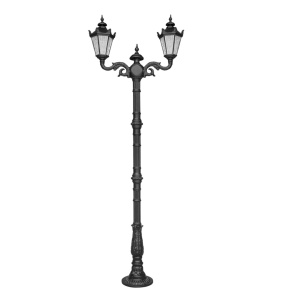 Lampa gradina din fonta cu 2 felinare mici 240 cm