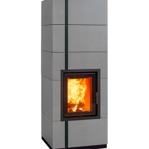 Medium - Soba pe lemne cu acumulare, din maiolica - 8,2 kW, model gri MD 038