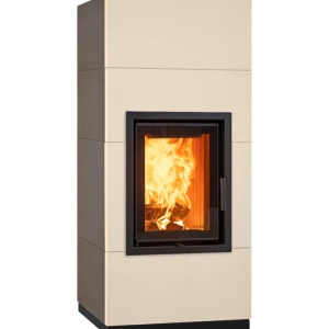 Mini - Soba pe lemne cu acumulare, din maiolica - 8,2 kW, model bej MN 010