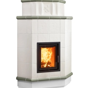 Olimpia 5 Levels - Soba pe lemne cu acumulare, din maiolica - 8,2 kW, model gri OL 002