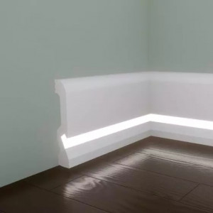 Plinta de podea decorativa Manavi S28 din polimer rigid 10x1.8x200 cm