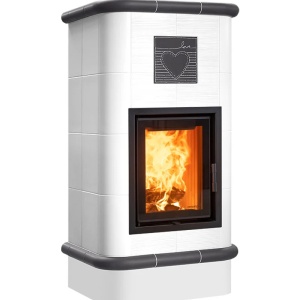 Quadra 4 Levels - Soba pe lemne cu acumulare, din maiolica - 8,2 kW, model gri QD 076