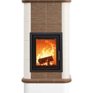 Quadra 4 Levels - Soba pe lemne cu acumulare, din maiolica - 8,2 kW, model bej QD 128