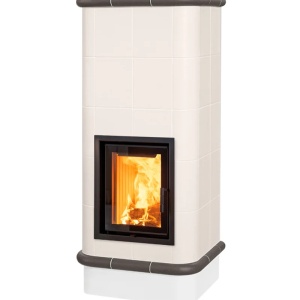 Quadra 5 Levels - Soba pe lemne cu acumulare, din maiolica - 8,2 kW, model gri QC 011