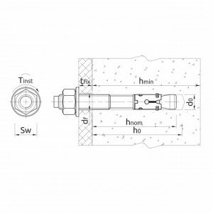 RawlPlug R-HPTII-ZF - ancora expandabila premium schema 2