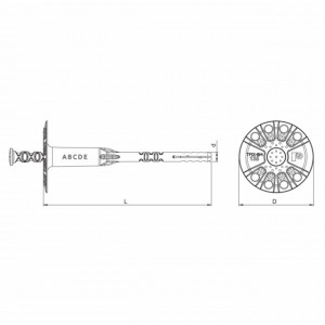 RawlPlug R-TFIX-8M - diblu premium cu cui metalic schita