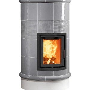 Rondo 4 Levels - Soba pe lemne cu acumulare, din maiolica - 8,2 kW, model gri RN 017