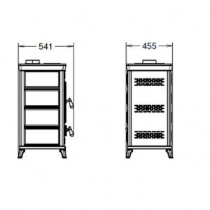 Soba pe lemne Thermorossi Sofia Evo Stone 8,3 kW dimensiuni