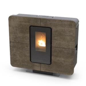 Soba pe peleti SlimQuadro Idra Stone Thermorossi 14,3 kW land