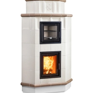 Souffle - Soba pe lemne cu acumulare si cuptor, din maiolica - 8,6 kW SF 006