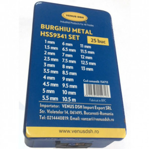 Burghiu metal HSS 9341 - Set 25 (1 - 13 mm)