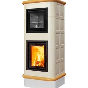 Chef - Soba pe lemne cu acumulare si cuptor, din maiolica - 8,6 kW CF 033