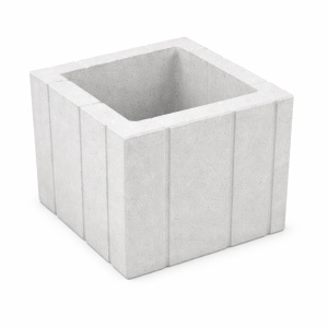 Jardiniera beton Cubo 30x30x30 cm, alb, pentru flori si amenajari gradina