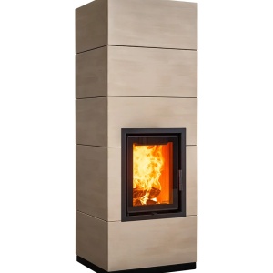 Medium - Soba pe lemne cu acumulare, din maiolica - 8,2 kW, model bej MD 043