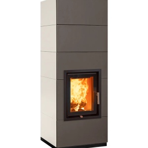 Medium - Soba pe lemne cu acumulare, din maiolica - 8,2 kW, model gri MD 023