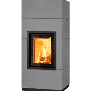 Mini - Soba pe lemne cu acumulare, din maiolica - 8,2 kW, model gri MM 013