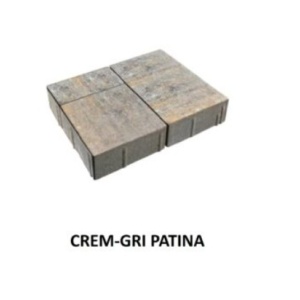 Pavaj City Trio Combi Crem-Gri Patina 4 cm