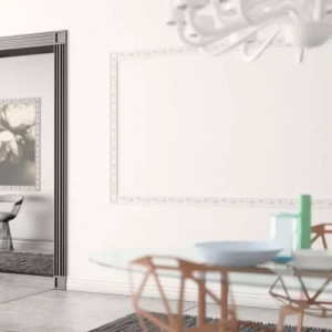 Plinta de podea decorativa Manavi S6 din polimer rigid 9.6x1.3x200 cm