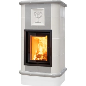 Quadra 4 Levels - Soba pe lemne cu acumulare, din maiolica - 8,2 kW, model gri QD 070