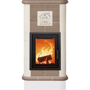 Quadra 4 Levels - Soba pe lemne cu acumulare, din maiolica - 8,2 kW, model bej QD 119