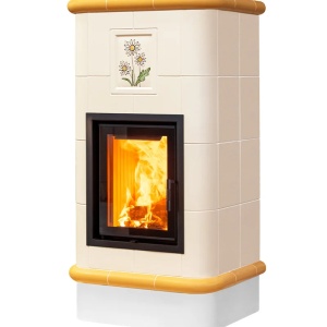 Quadra 4 Levels - Soba pe lemne cu acumulare, din maiolica - 8,2 kW QD 099